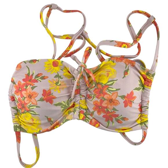 Aerie Ruched Bandeau Bikini Top Size Medium NWOT - Picture 1 of 3